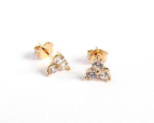 AROS FLOR DE TRIANGULOS ENCHAPADOS EN ORO