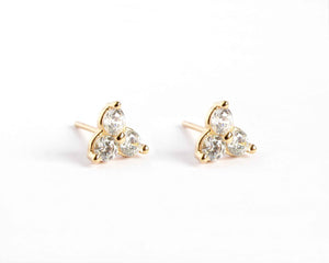 AROS FLOR DE TRIANGULOS ENCHAPADOS EN ORO