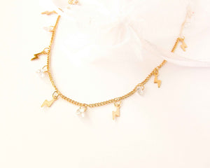 COLLAR RAYOS & CIRCONES ENCHAPADO EN ORO