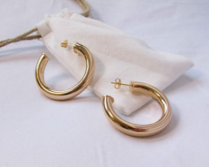 ARGOLLAS TUBO THICK ENCHAPADAS EN ORO