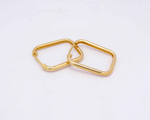 ARGOLLAS RECTANGULARES ENCHAPADAS EN ORO