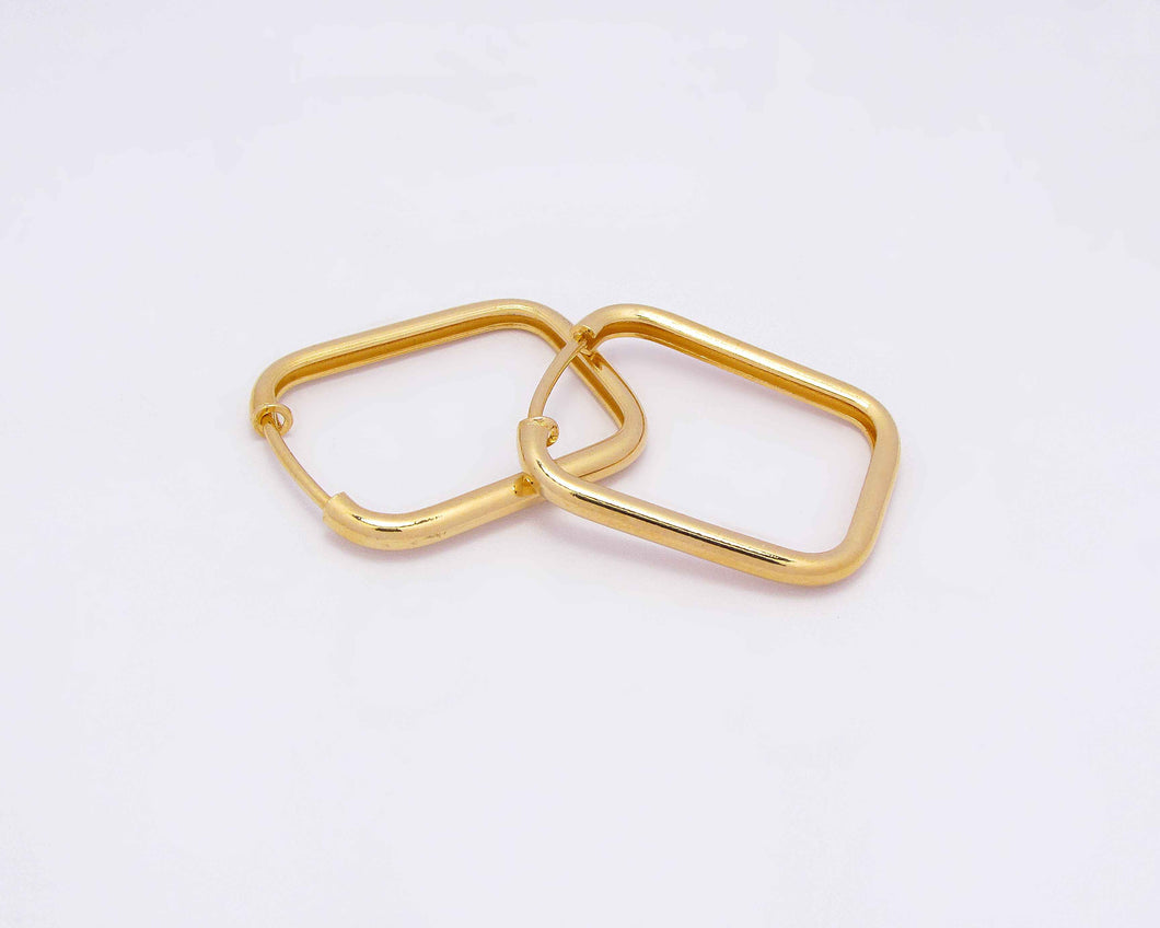 ARGOLLAS RECTANGULARES ENCHAPADAS EN ORO