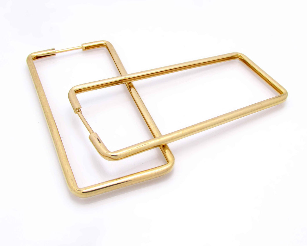 ARGOLLAS RECTANGULARES ENCHAPADAS EN ORO