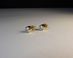 AROS CIRCON BISEL ENCHAPADOS EN ORO