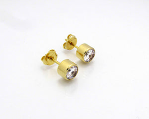 AROS CIRCON BISEL ENCHAPADOS EN ORO