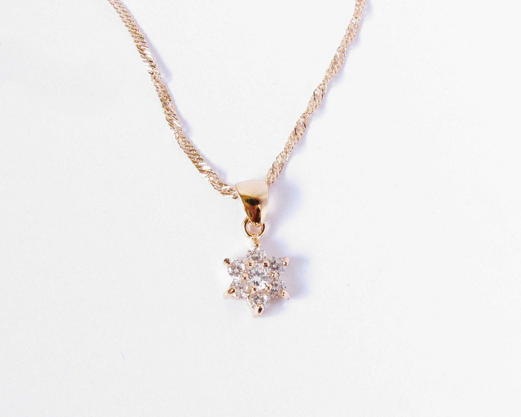COLLAR FLOR & CIRCONES  ENCHAPADO EN ORO